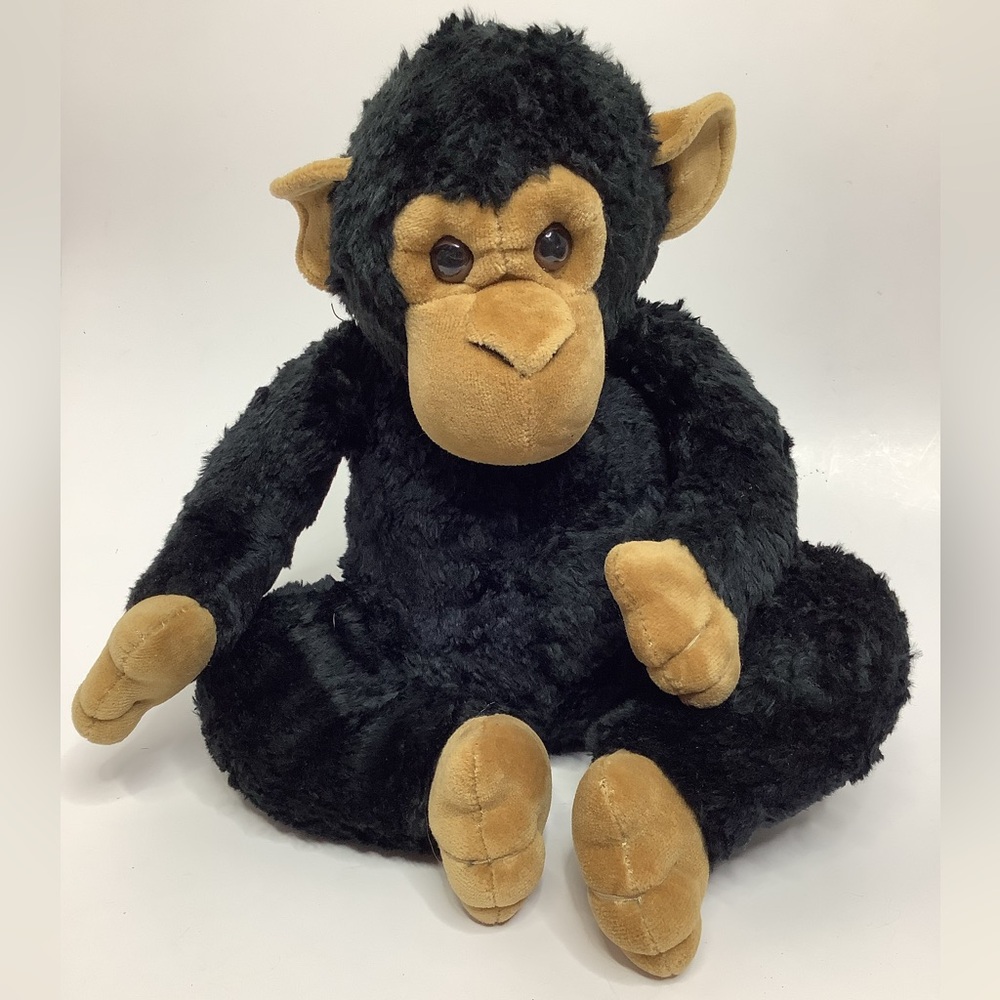 Aurora Naturally Plush Monkey Black Brown Realistic Chimpanzee Stuffed Animal